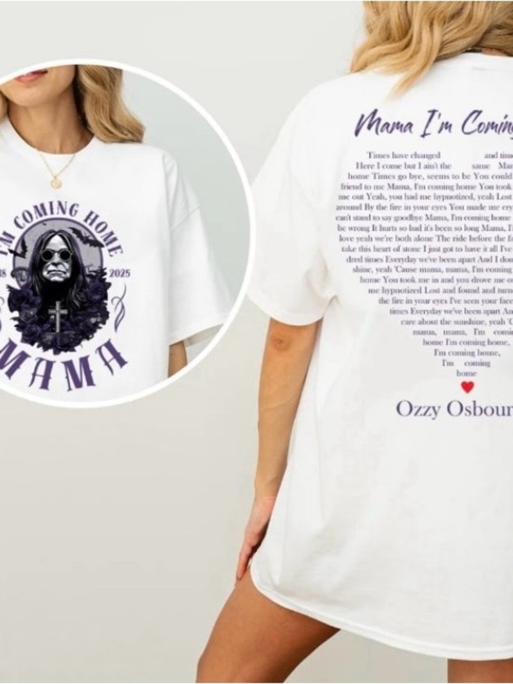 NWOT "Mama I'm Coming Home" Ozzy Osbourne Graphic Tee LARGE